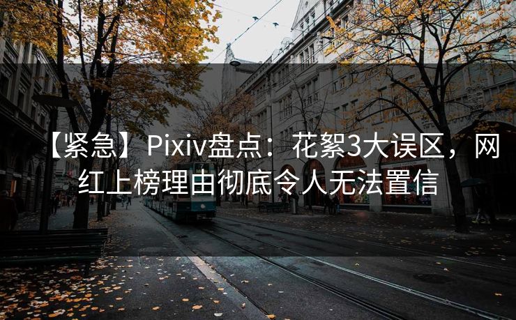 【紧急】Pixiv盘点：花絮3大误区，网红上榜理由彻底令人无法置信